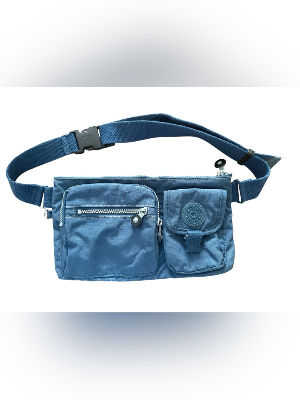 Kipling Blue Nylon Fanny Pack with Front Pockets